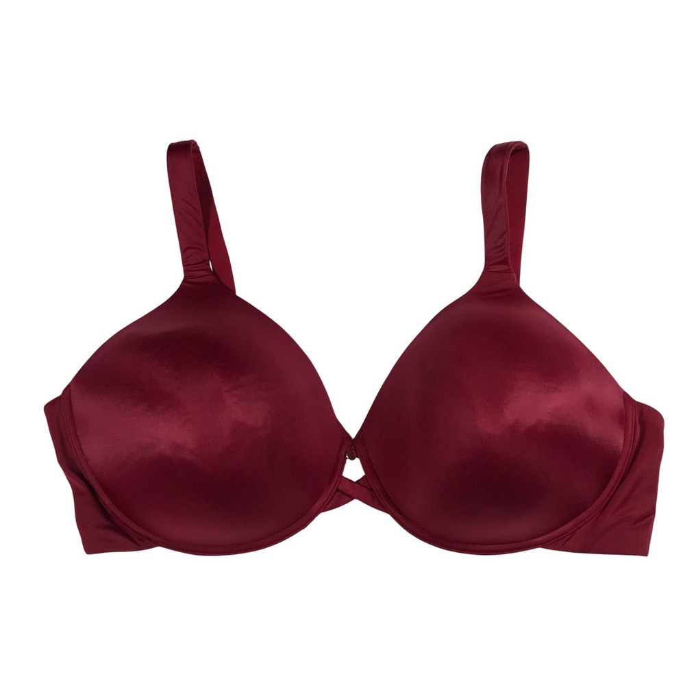 Ambrielle Everyday Full Coverage Bra 42DDD Ruby Red Underwire Smooth Padded